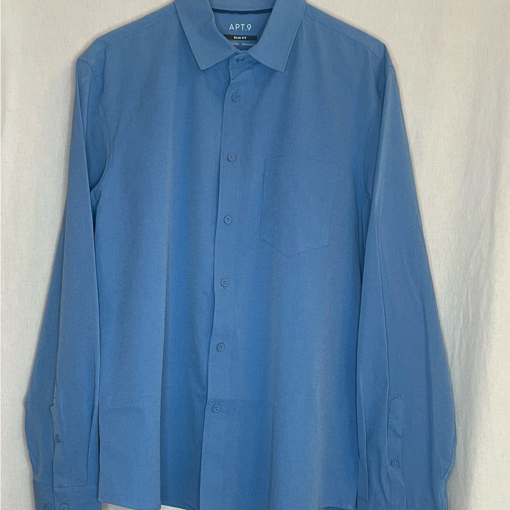 Apt. 9 Men's Casual Blue Button Down Shirt